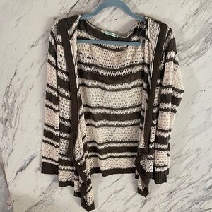 Maurices Black and Cream Knit Cardigan